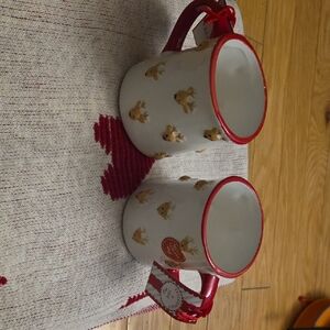 Set Of 2 Peppermint And Pine Reindeer Mugs